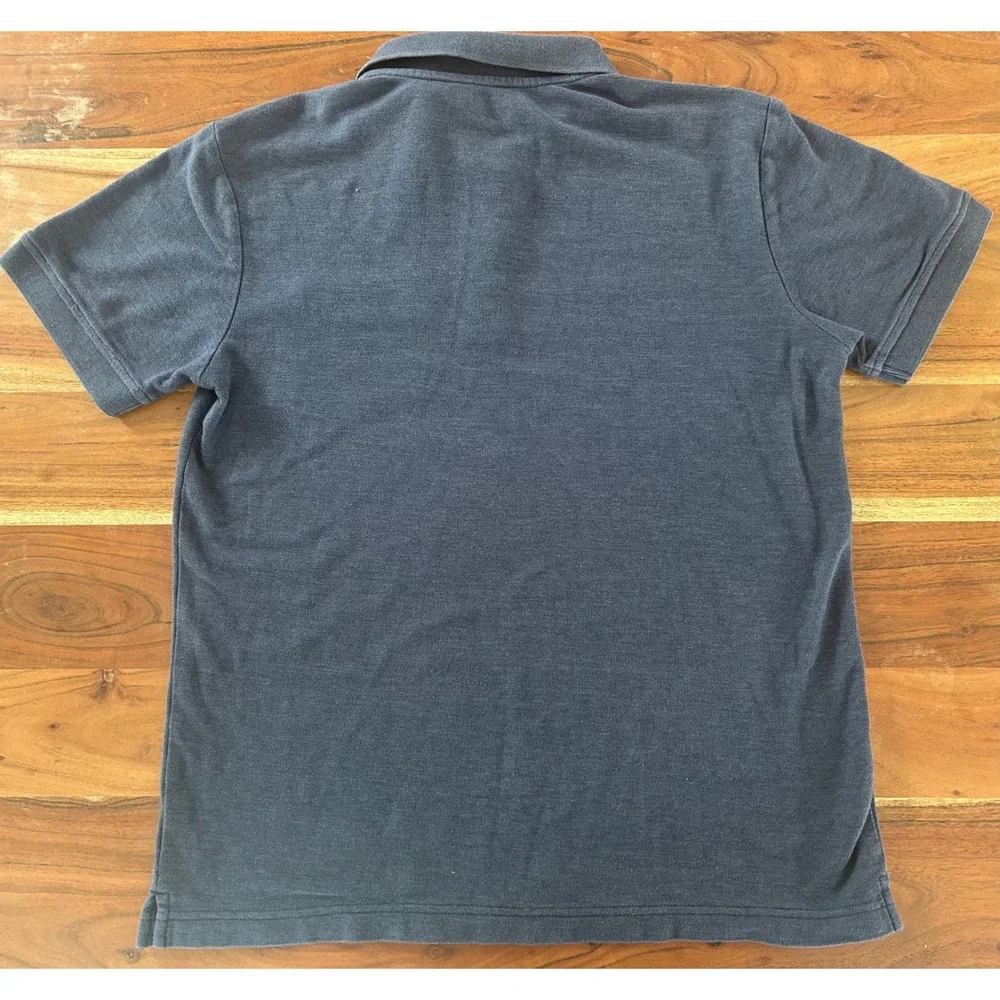 Levis Mens Small Navy Blue Pique Short Sleeve Pocket Polo Shirt Cotton Blend